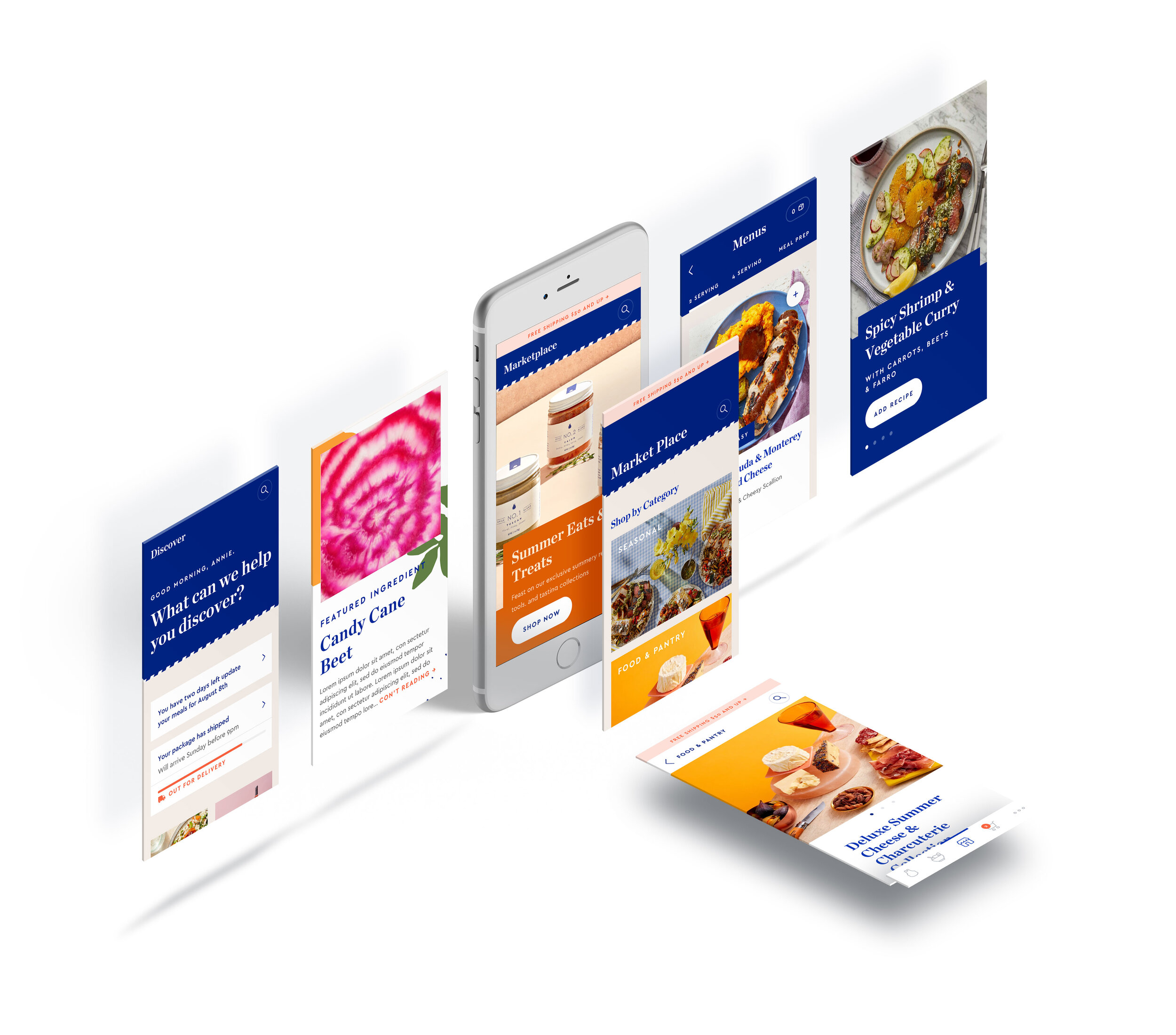 Blue Apron Discover experience — intro screens