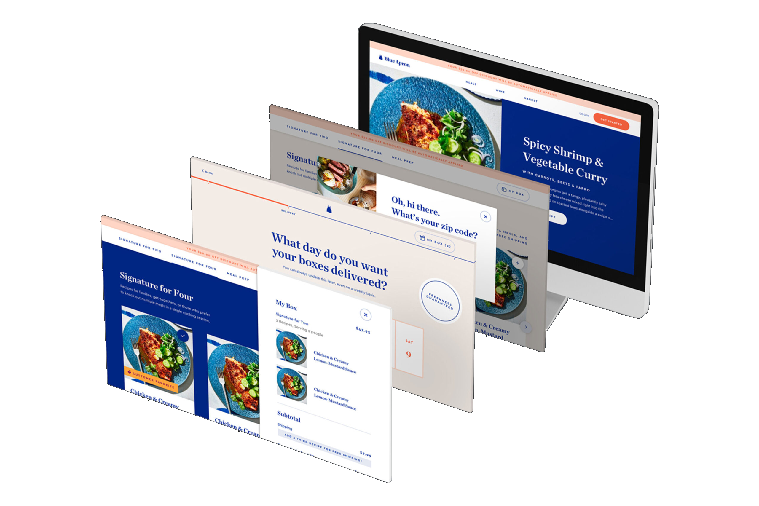 Blue Apron homepage desktop mockup