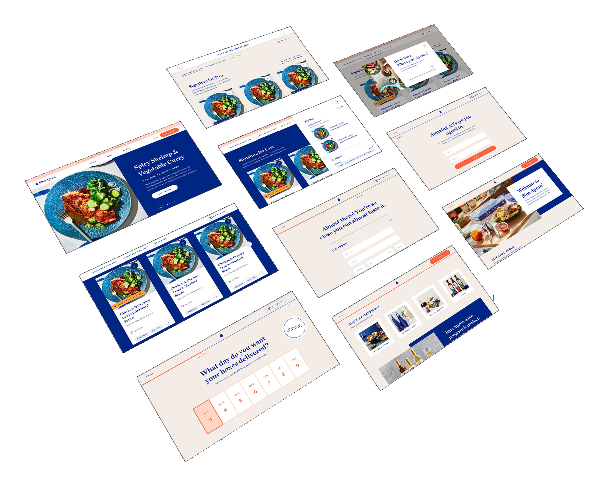 Blue Apron product overview desktop mockup