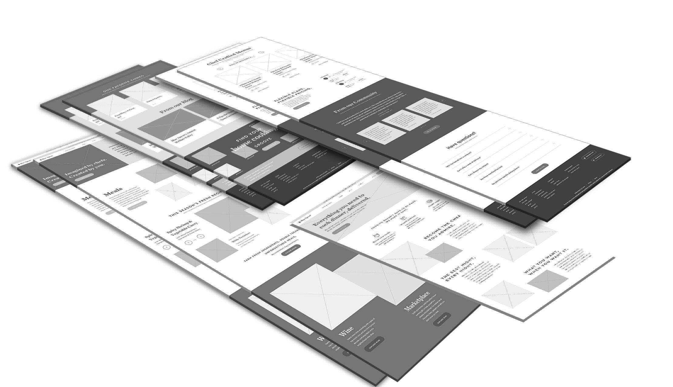 Qualitative user research — registration flow wireframe grid