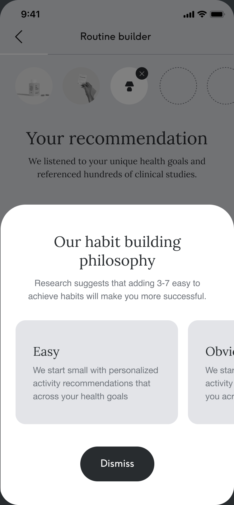Contextual onboarding — habit philosophy