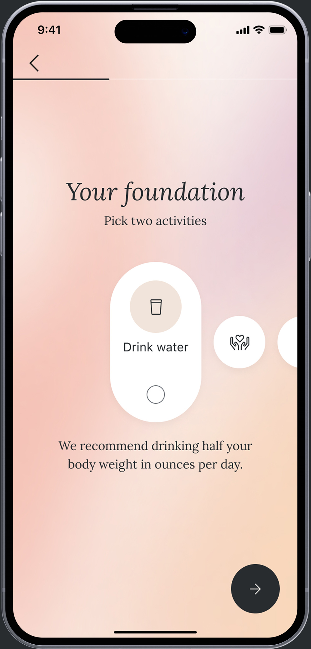 Onboarding — step two