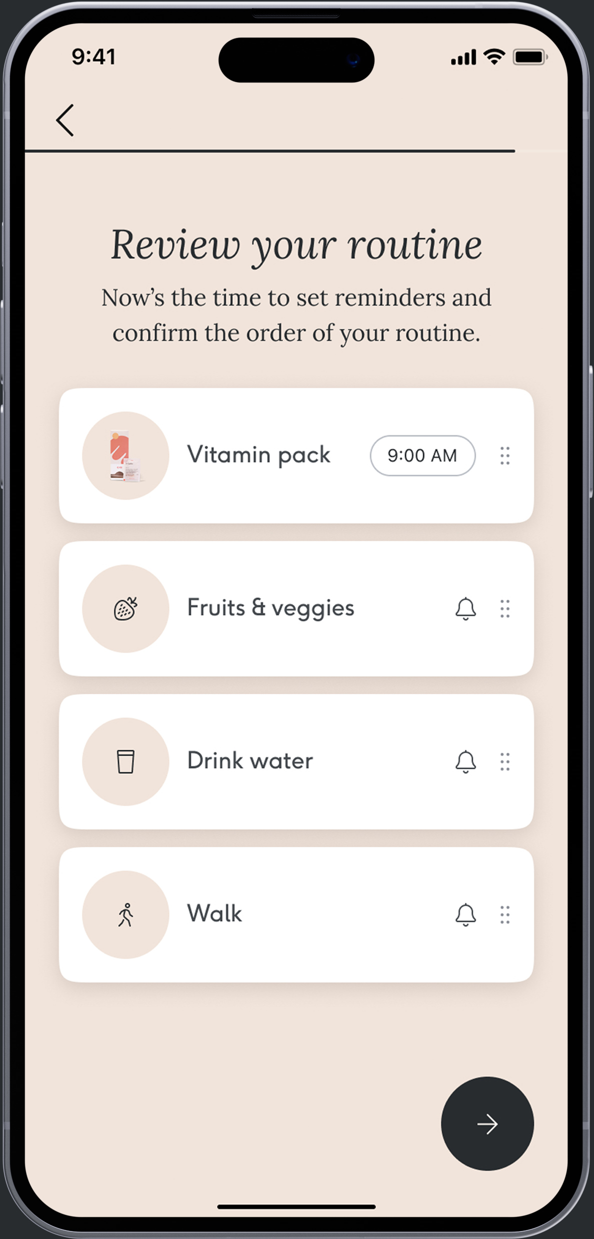 Onboarding — step three