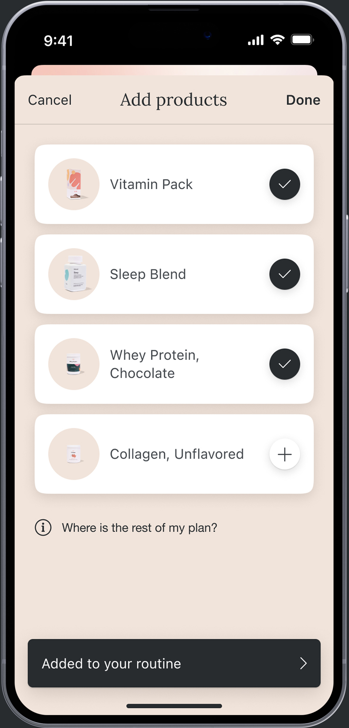 Editing routine — products