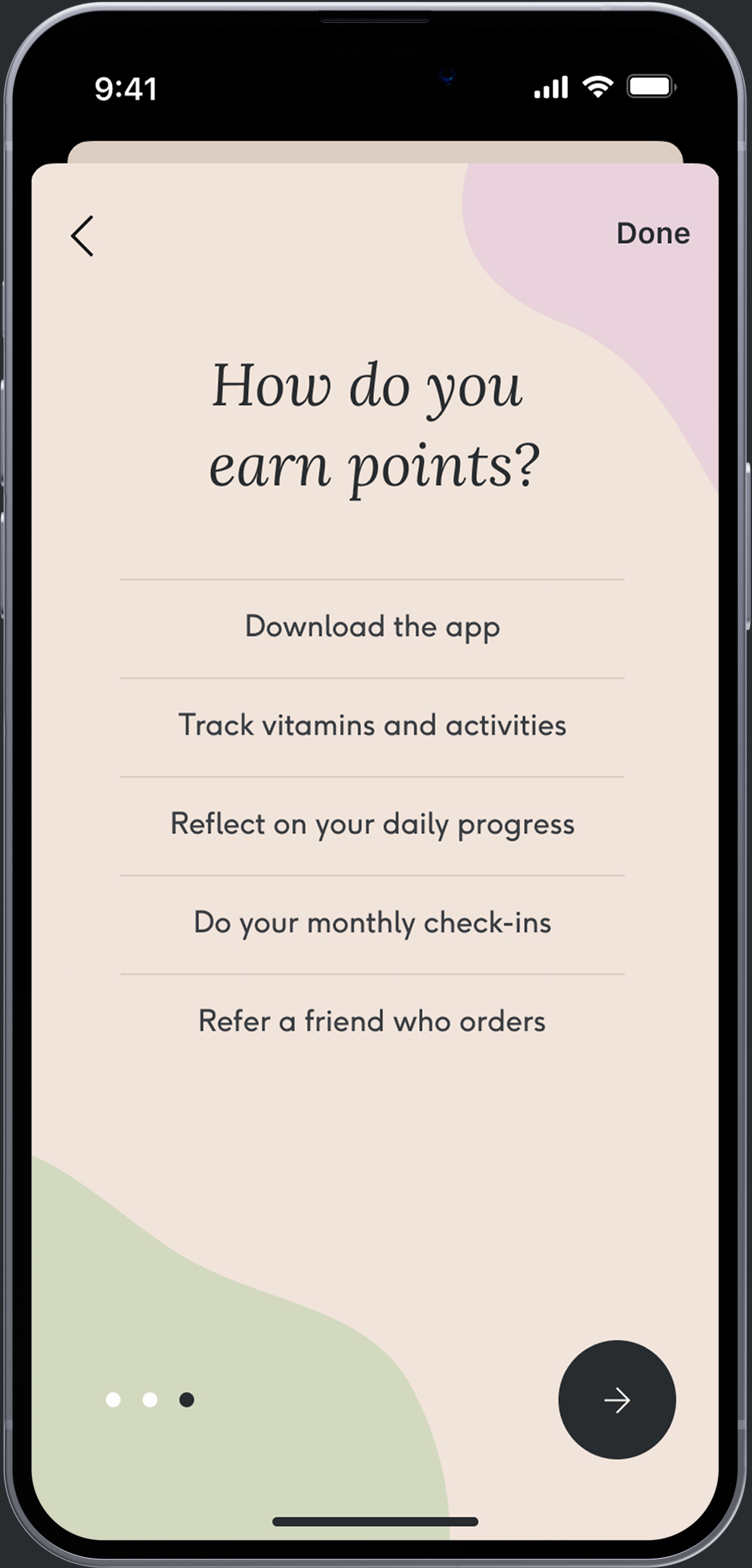 Rewards — onboarding education