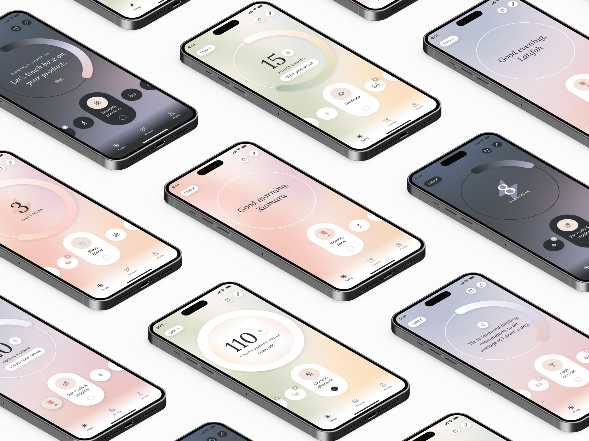 Care/of high-fidelity tracking mockups — time of day
