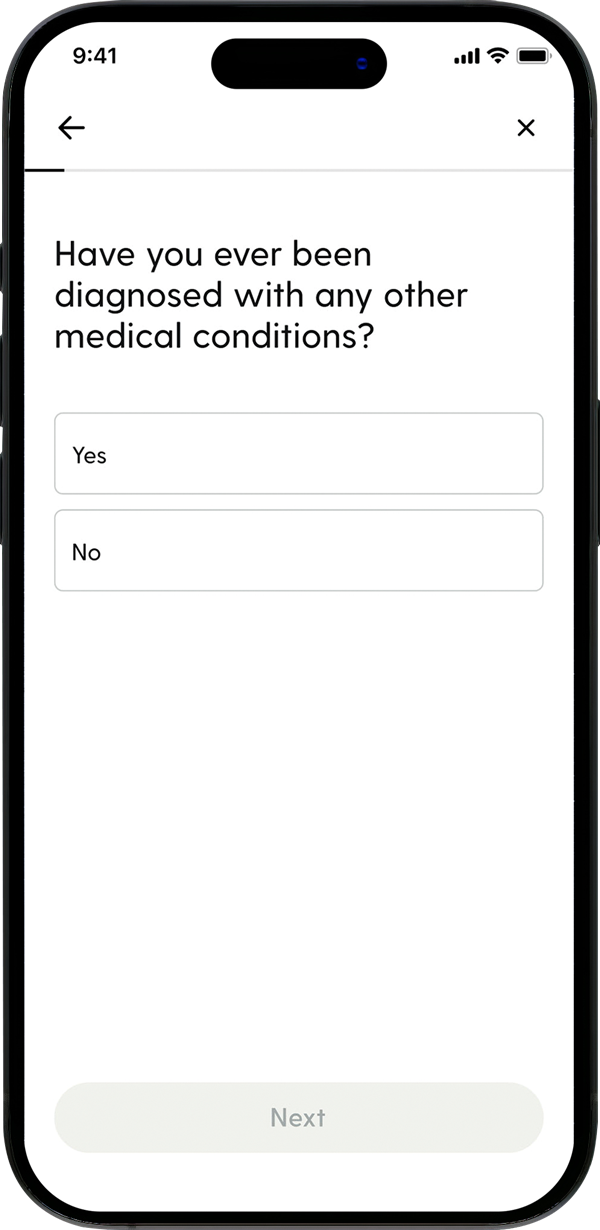Intake questionnaire screen two