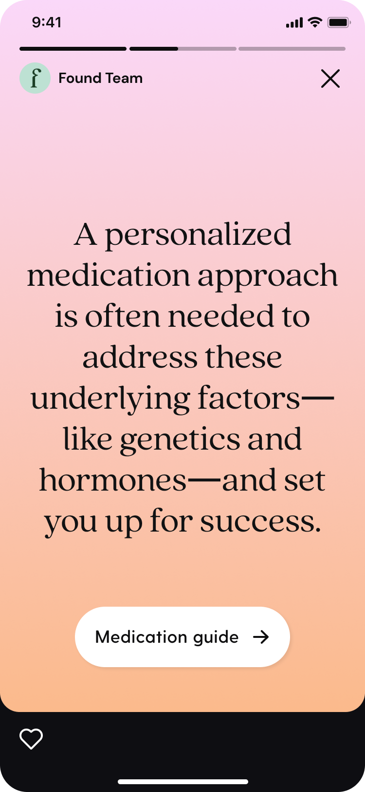 Story-format medication education screen