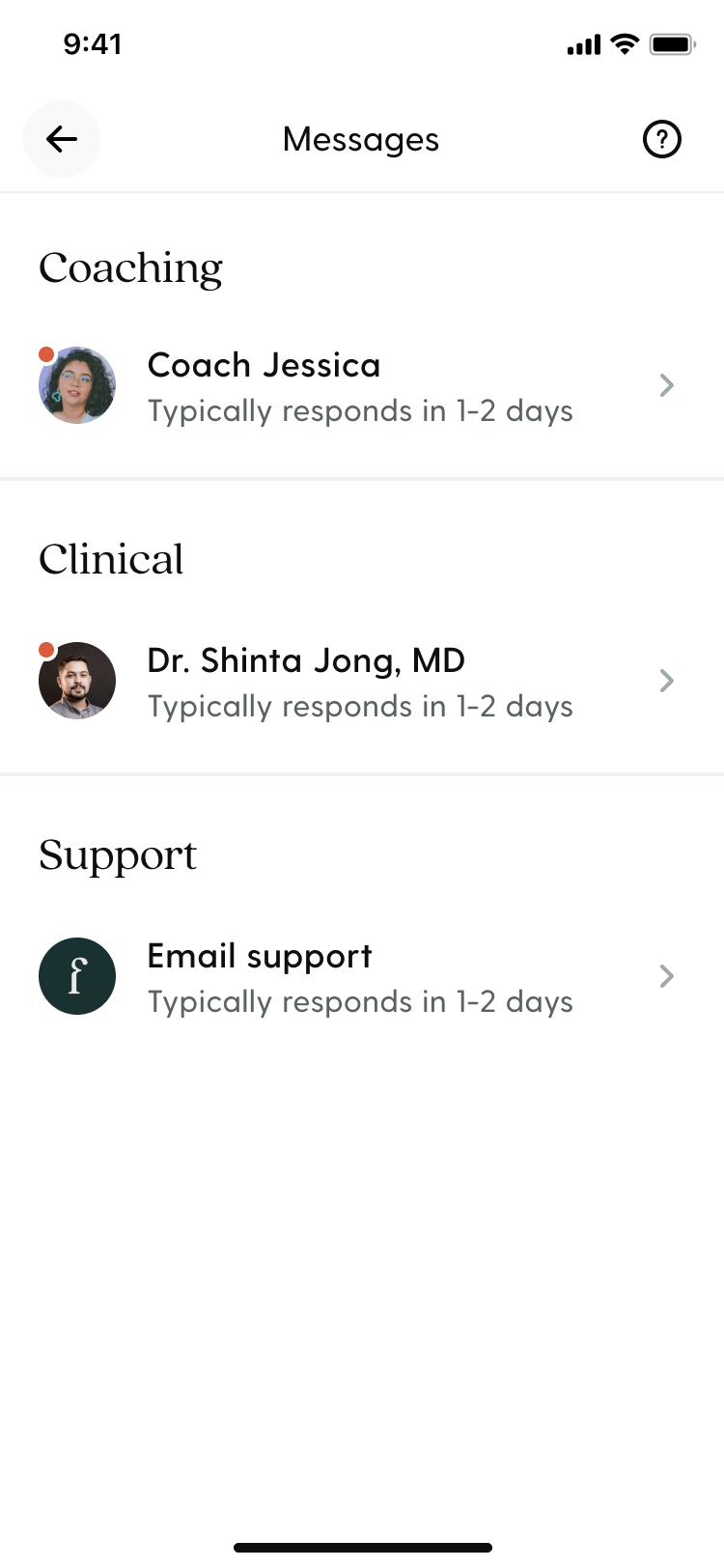 Message center for provider consult scheduling