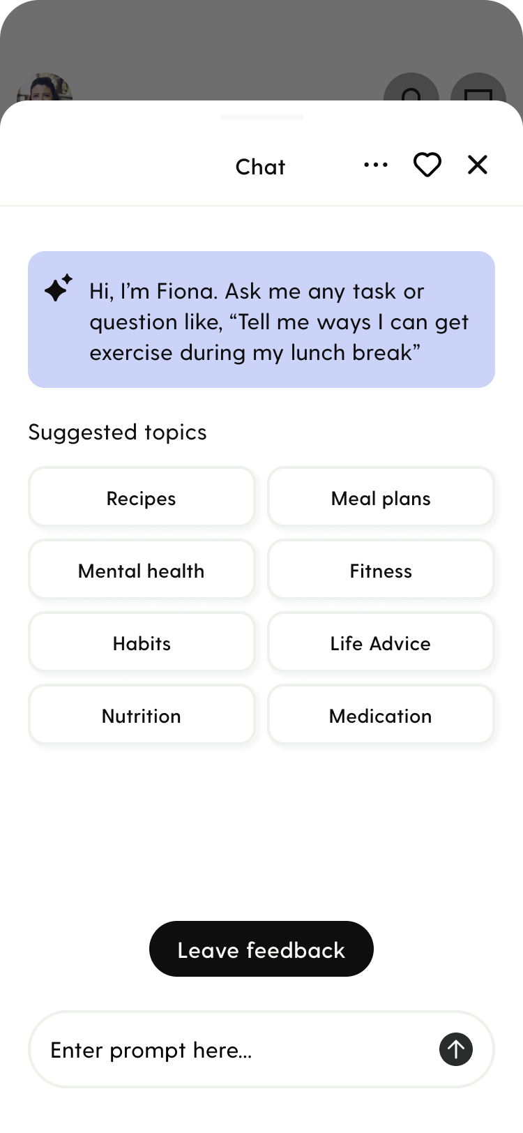 AI assistant prompts and wellness routing