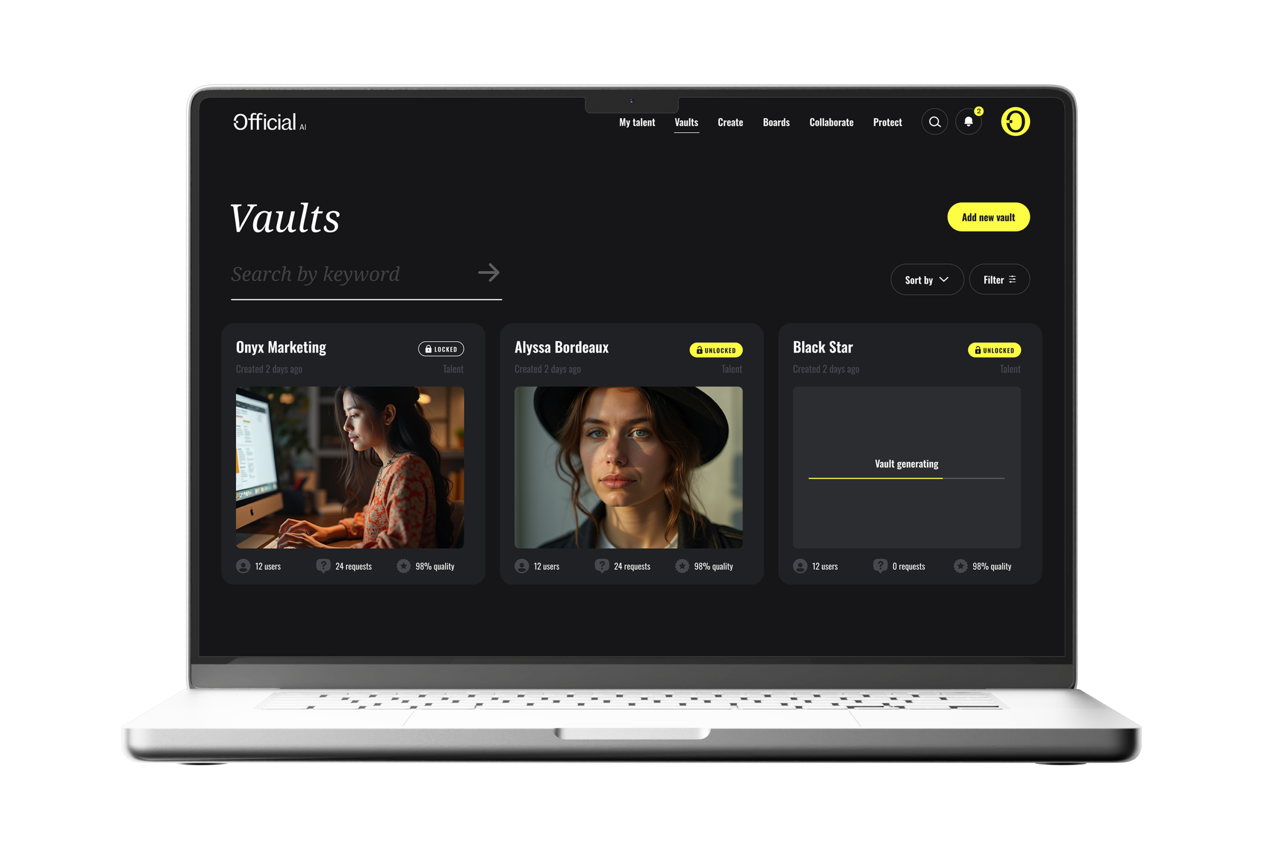 Vaults — licensing management